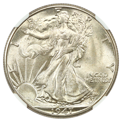 1947-D 50C NGC MS66+ - Walking Liberty Half Dollar