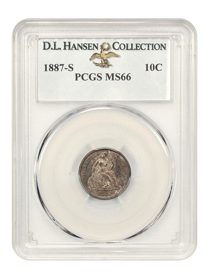 1887-S 10C PCGS MS66 ex: D.L. Hansen