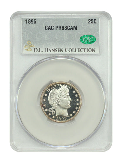 1895 25C CACG PR68CAM ex: D.L. Hansen - Barber Quarter