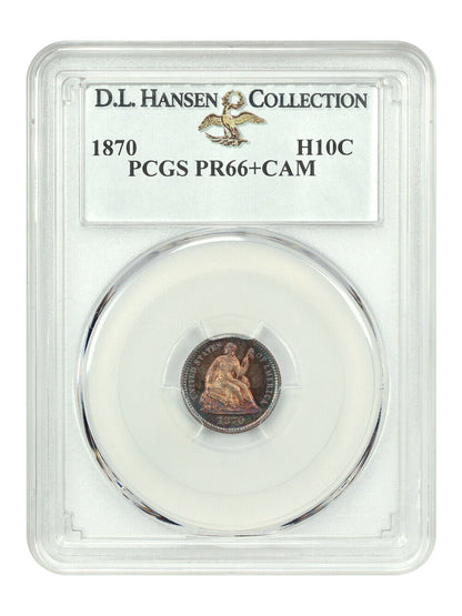 1870 H10C PCGS PR66+CAM ex: D.L. Hansen