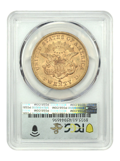 1861-S $20 PCGS MS61 ex: D.L. Hansen