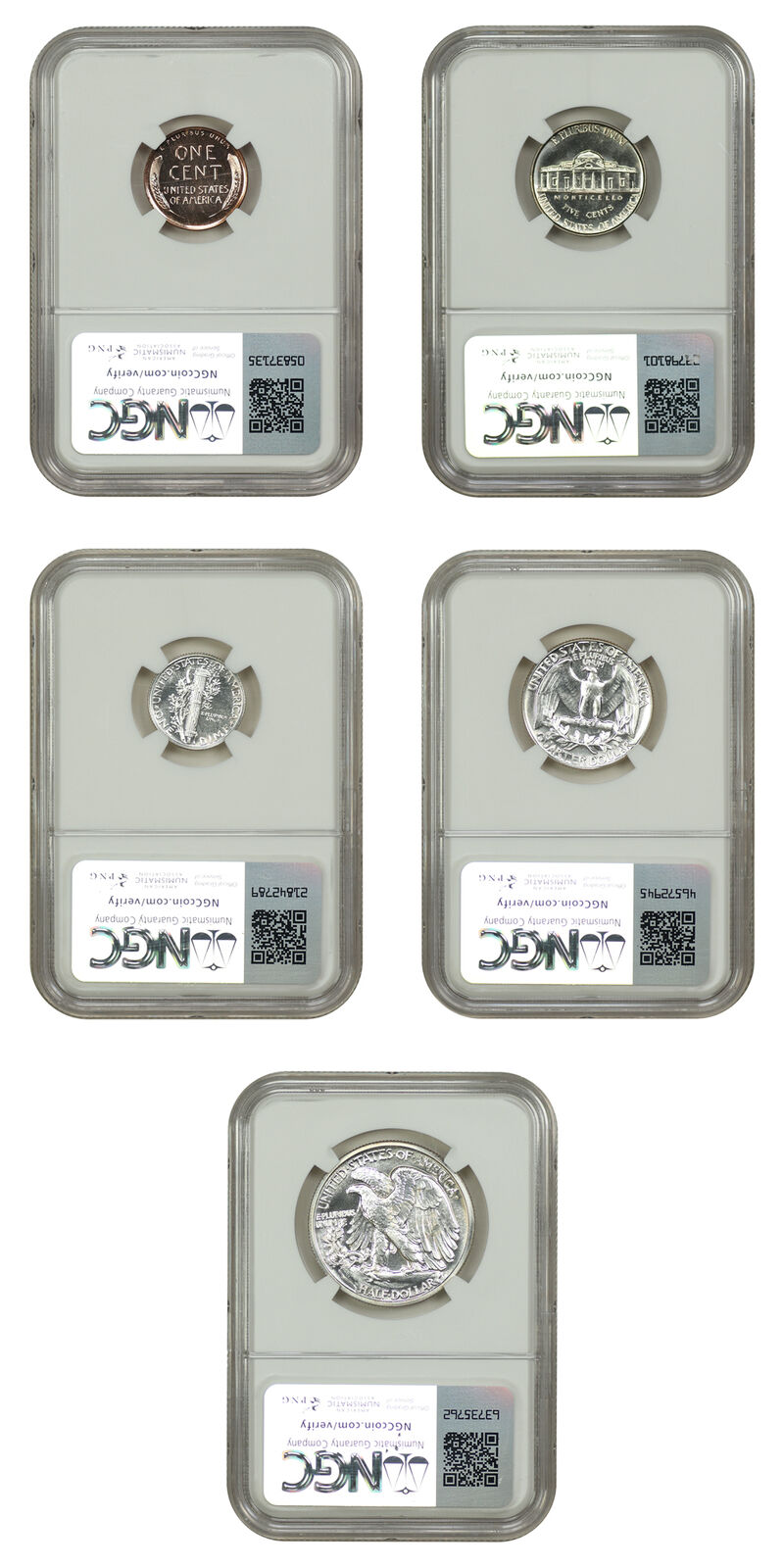 1942 1C-50C Proof Set NGC PR64-67 - Proof Sets