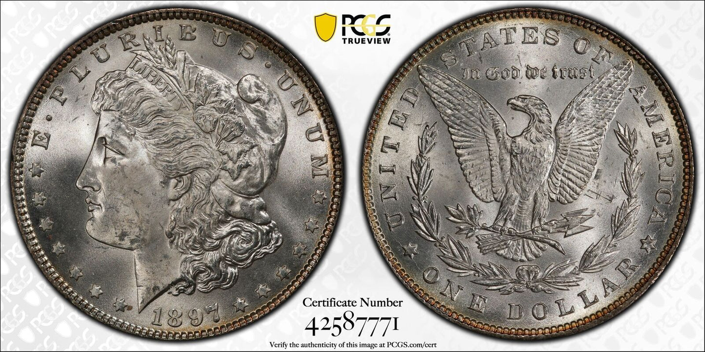 1897 P Morgan Silver Dollar PCGS MS-66