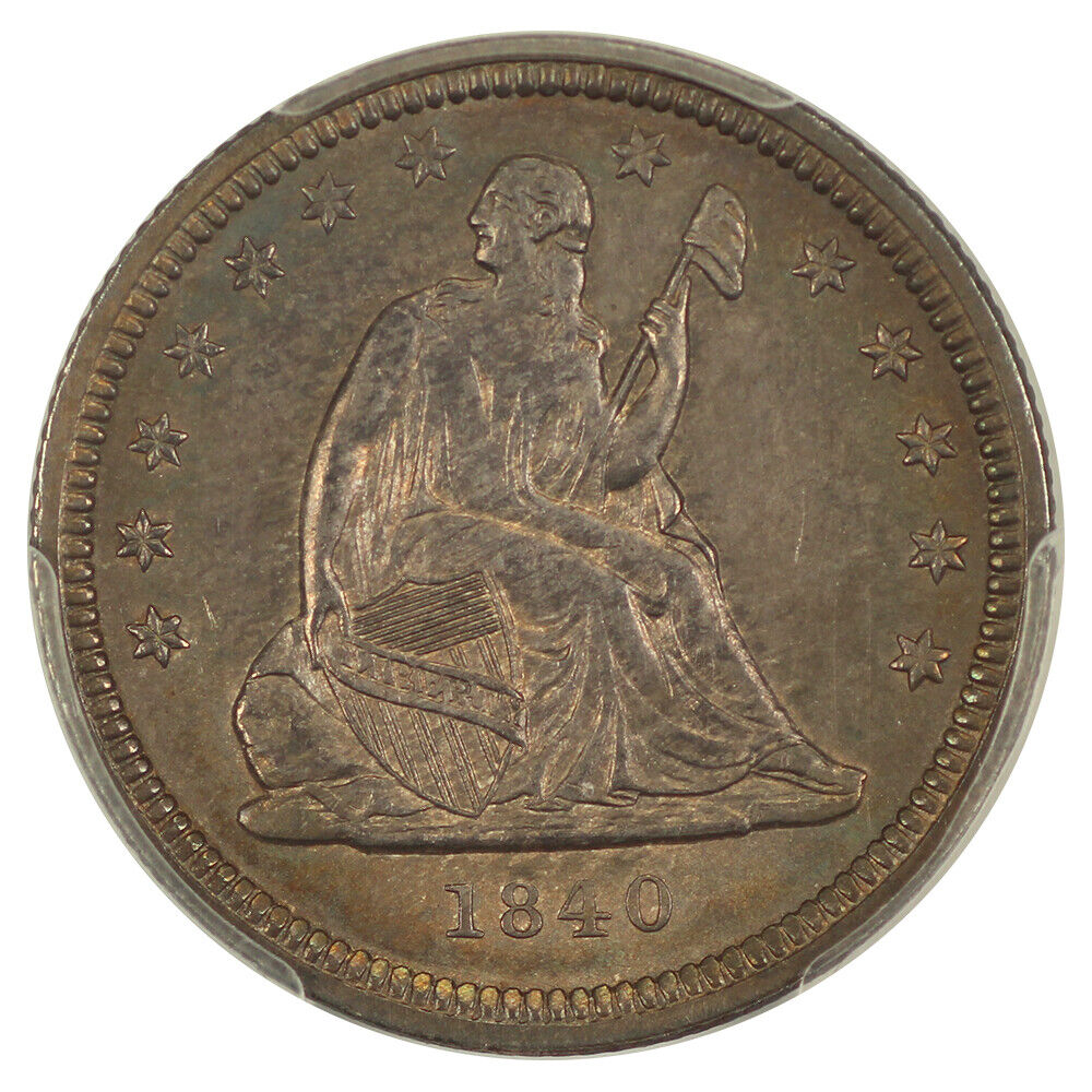 1840 25C PCGS MS63 (Drapery)