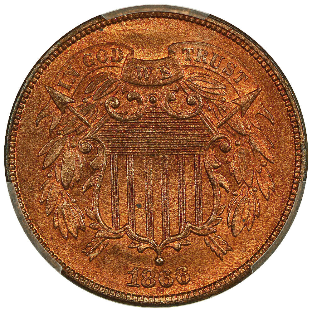 1866 2C PCGS MS66RD ex: D.L. Hansen