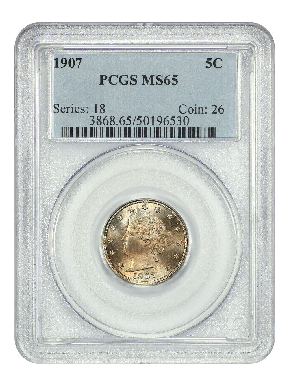 1907 5C PCGS MS65 - Liberty Nickel