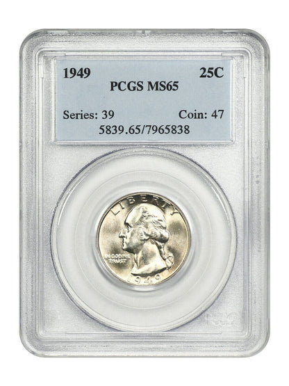 1949 25C PCGS MS65