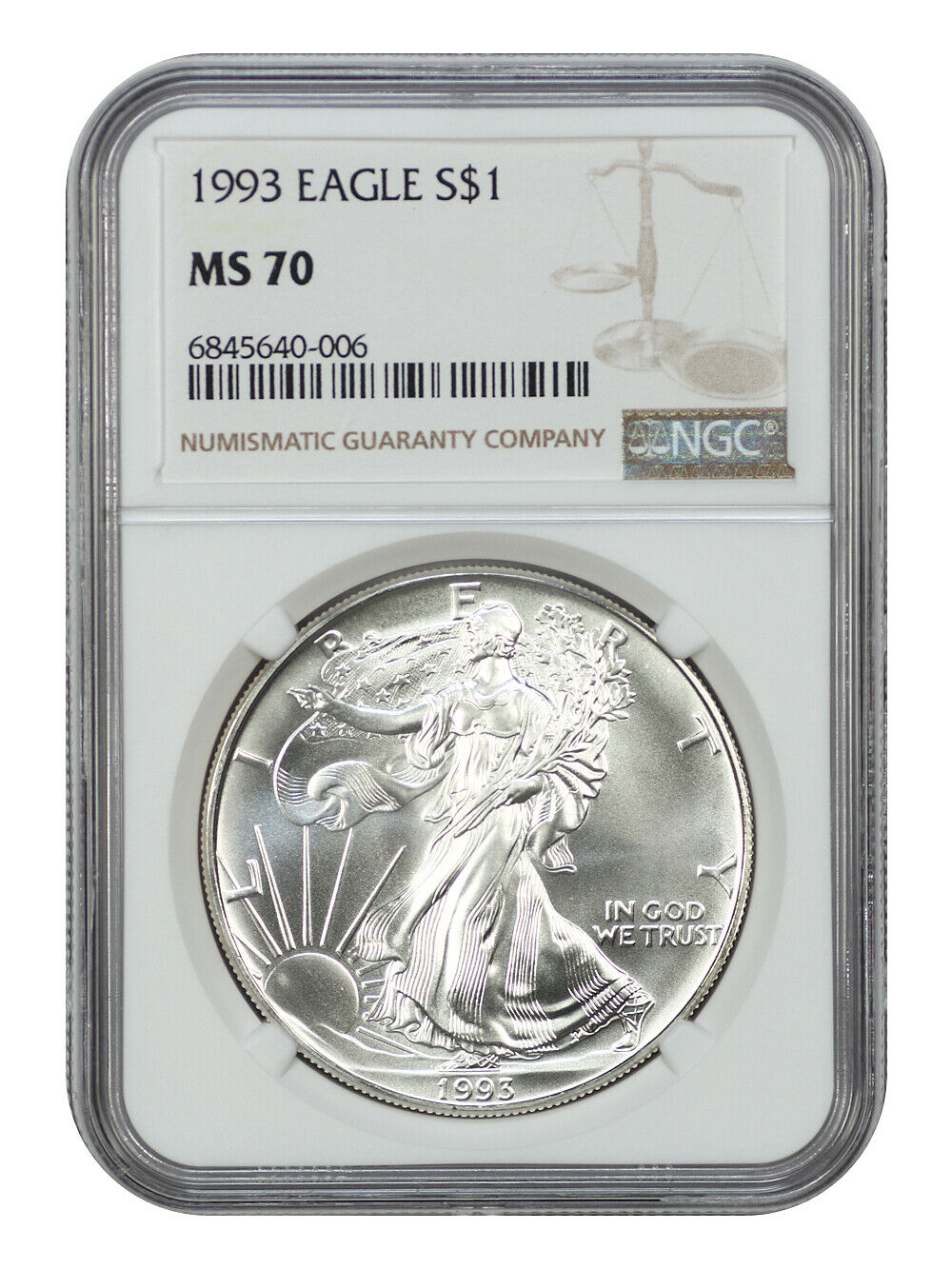 1993 $1 Silver Eagle NGC MS70 - Silver Eagles