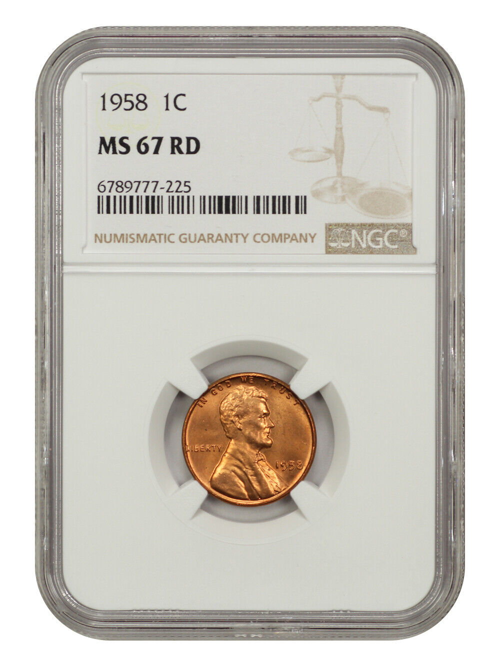 1958 1C NGC MS67RD