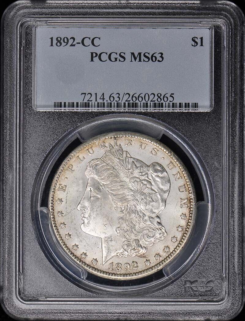 1892-CC $1 Morgan Dollar PCGS MS63