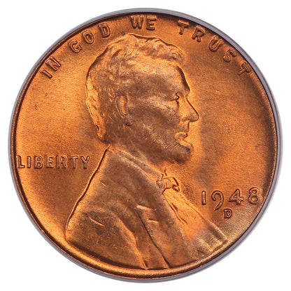 1948-D 1C PCGS MS66RD - Lincoln Cent (Wheat Reverse)