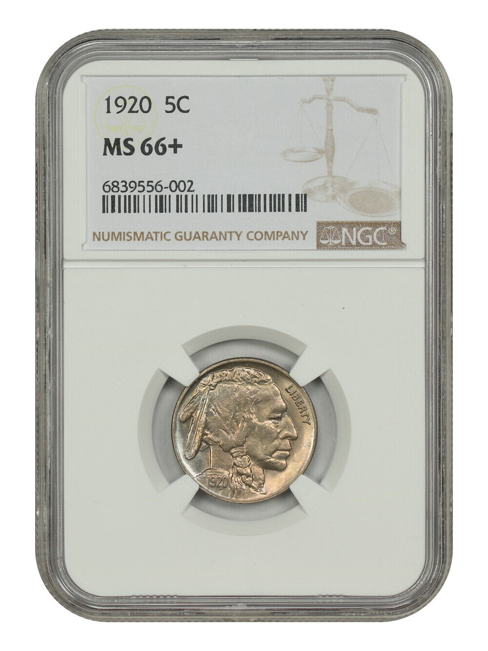 1920 5C NGC MS66+ - Buffalo Nickel