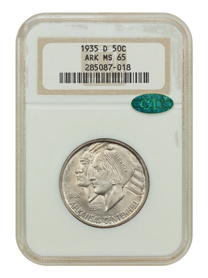 1935-D 50C Arkansas NGC/CAC MS65