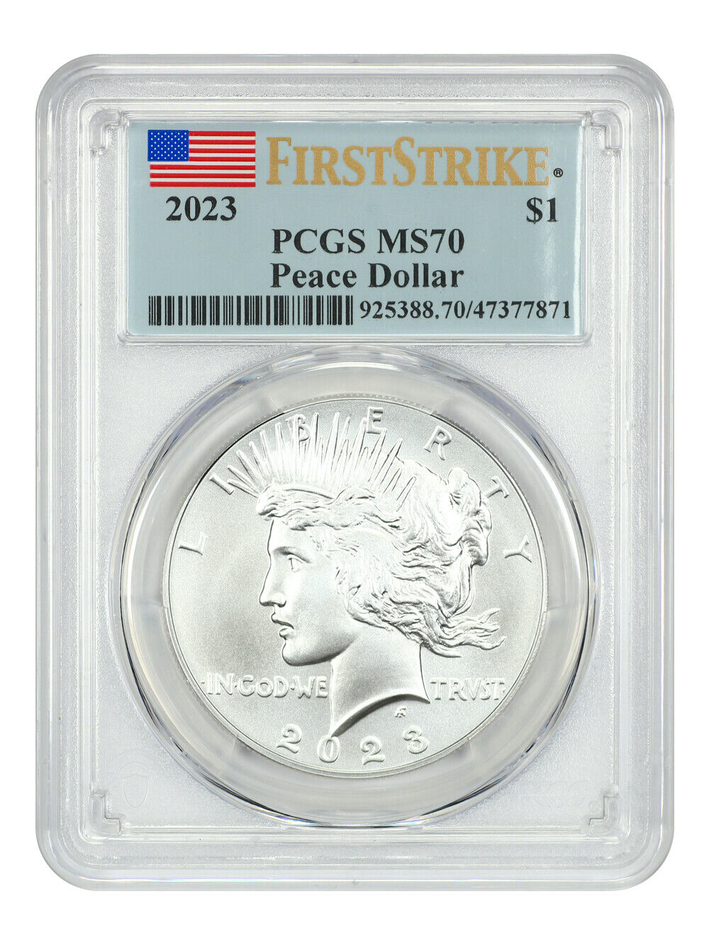 2023 $1 Peace Dollar PCGS MS70 (First Strike)