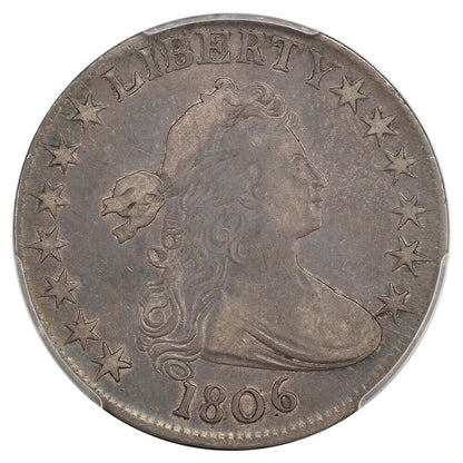 1806 50C PCGS VF30 (O-109, Pointed 6, No Stem) - Draped Bust Half Dollar