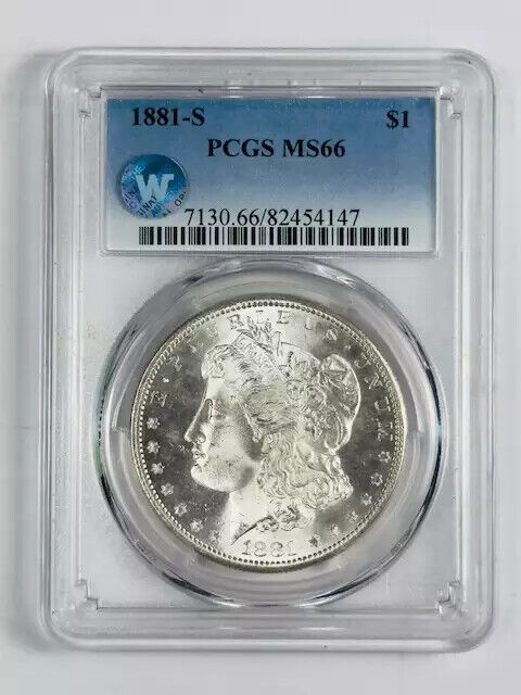 1881 S Morgan Silver Dollar PCGS MS-66 Sight White