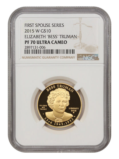 2015-W Bess Truman $10 NGC Proof 70 UCAM (First Spouse)