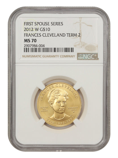 2012-W $10 Frances Cleveland 2nd NGC MS70