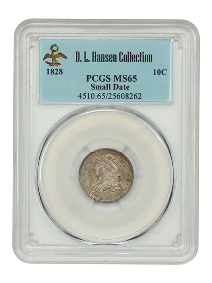 1828 10C PCGS MS65 (Small Date) ex: D.L. Hansen