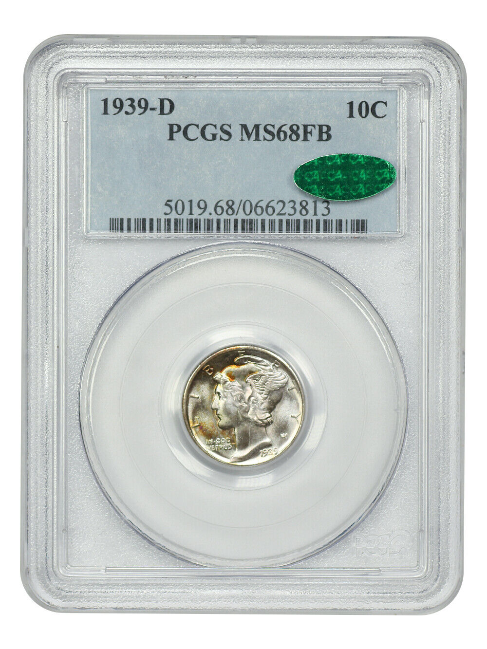 1939-D 10C PCGS/CAC MS68FB