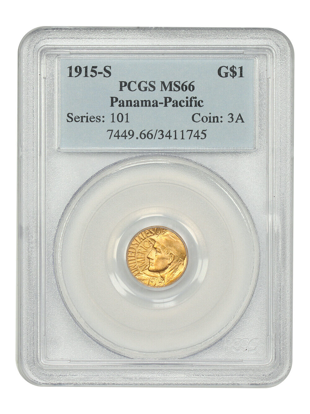 1915-S G$1 Panama-Pacific PCGS MS66 - Classic Gold Commemorative