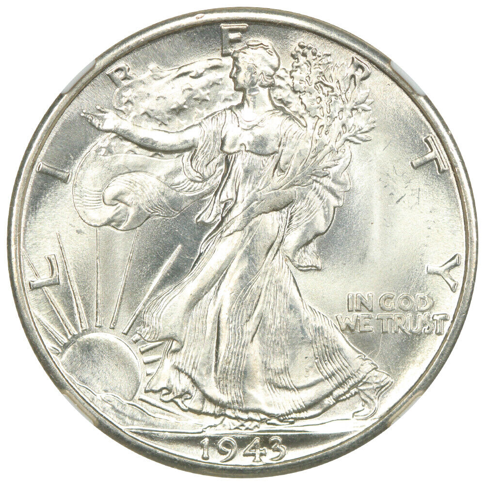 1943-D 50C NGC MS67 - Walking Liberty Half Dollar