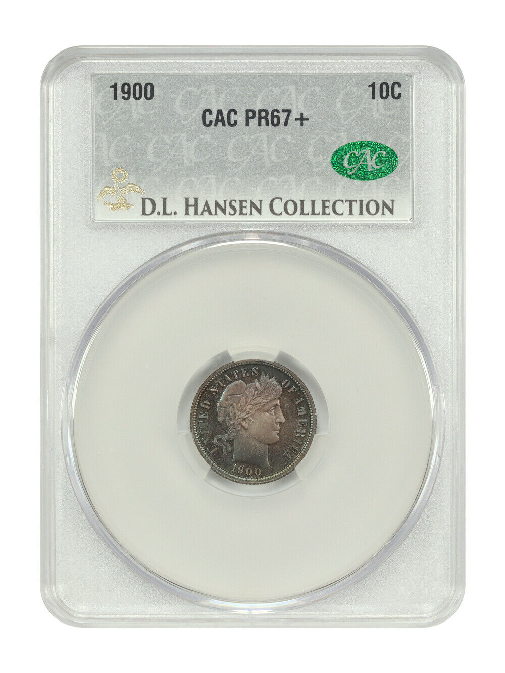 1900 10C CACG PR67+ ex: D.L. Hansen - Barber Dime