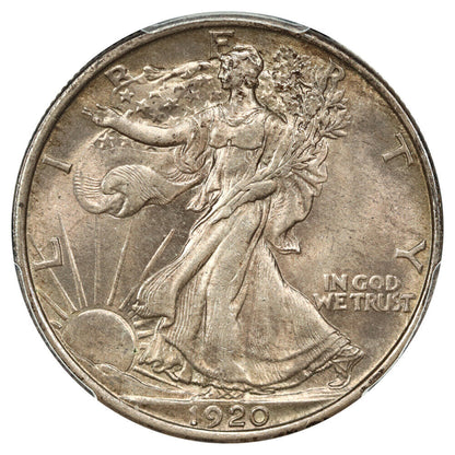 1920 50C PCGS MS64+ - Walking Liberty Half Dollar