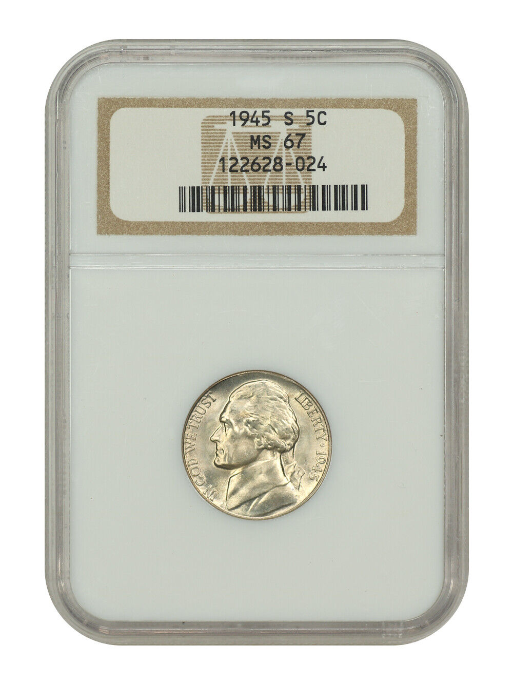 1945-S 5C NGC MS67 - Jefferson Nickel