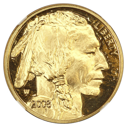 2008-W $25 American Buffalo NGC PR70DCAM (.9999 Fine Gold, Moy Signature)