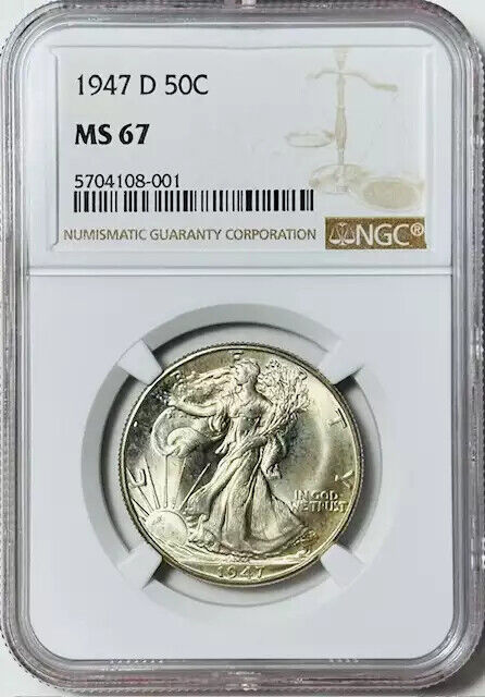 1947 D Walking Liberty Half Dollar NGC MS-67