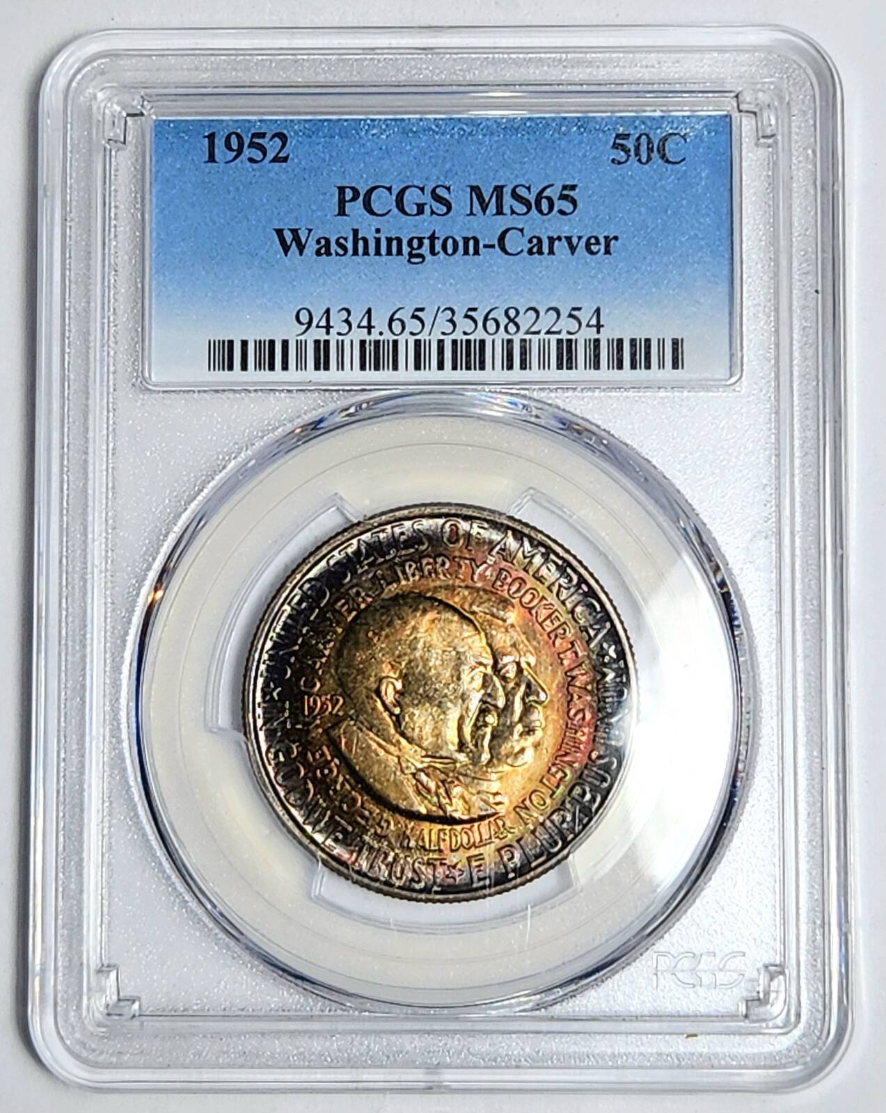 1952 P PCGS MS-65 Washington-Carver - WOW! Rainbow Toning