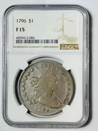 1796 P Silver Dollars Draped Bust NGC F-15