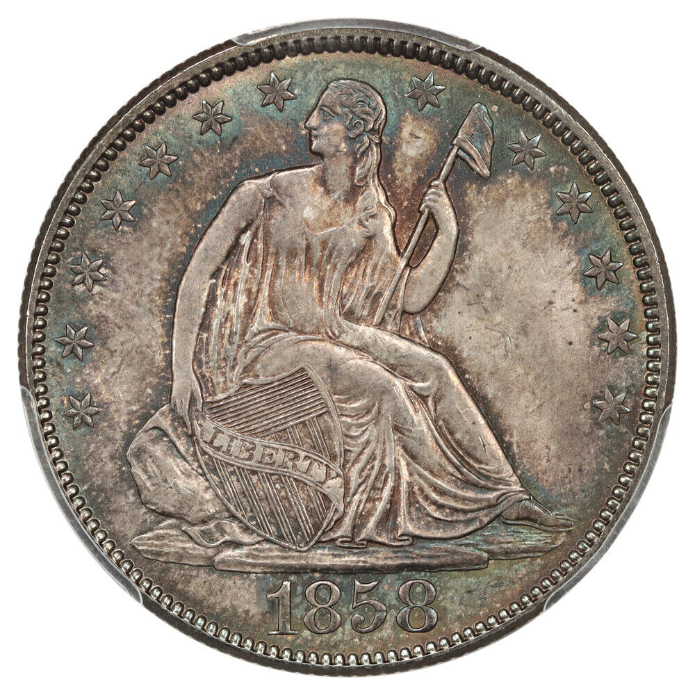 1858 50C PCGS MS65 ex: D.L. Hansen