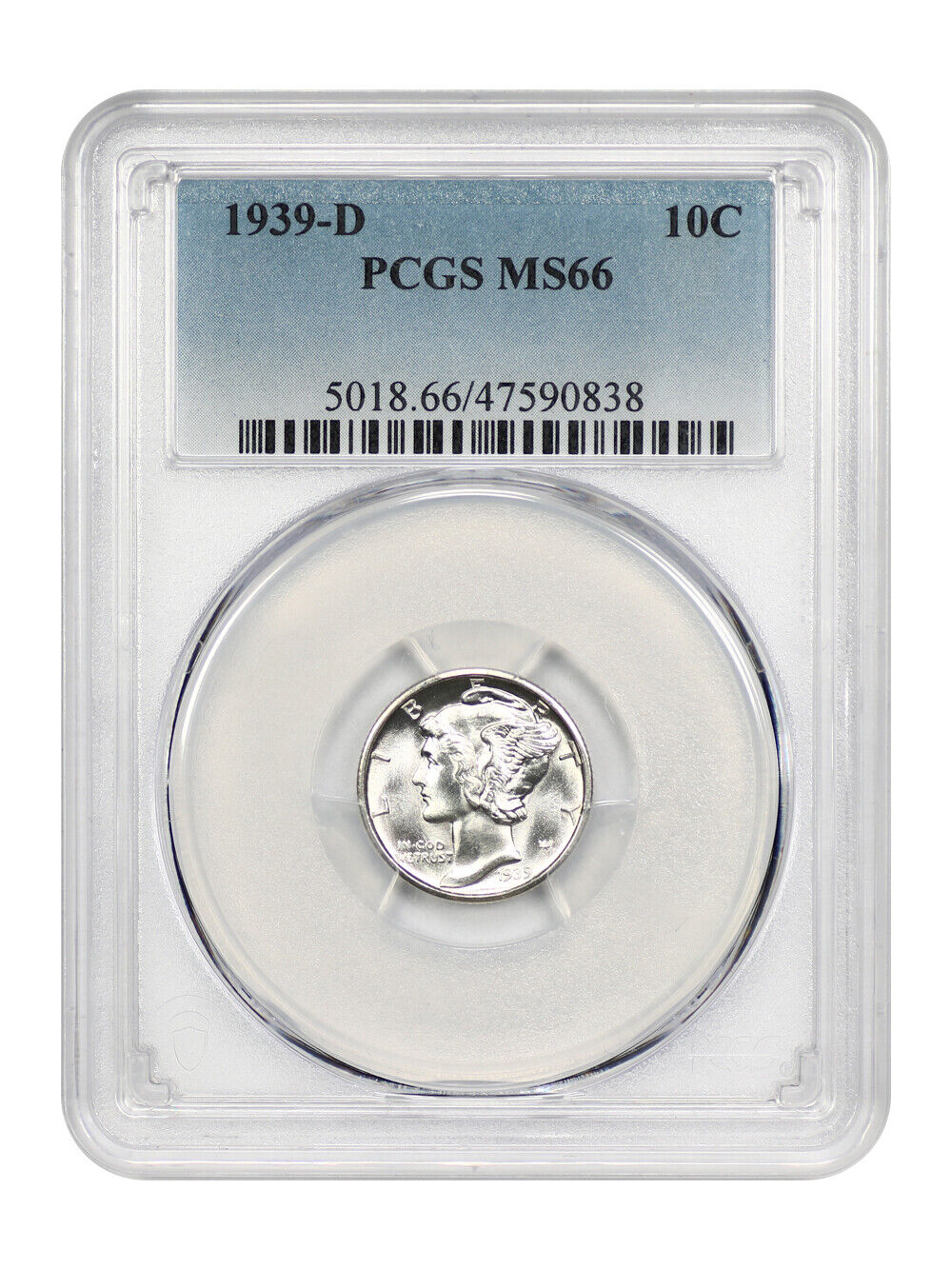 1939-D 10C PCGS MS66