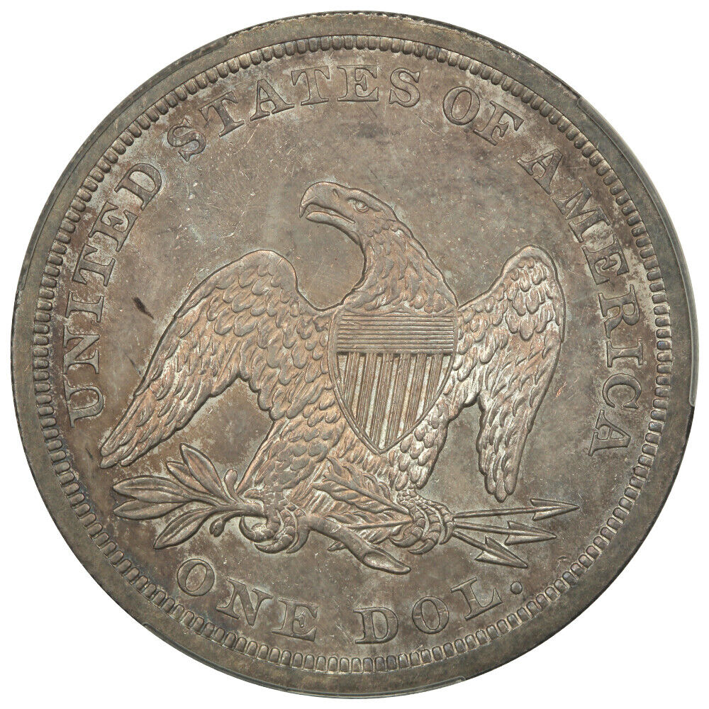 1843 $1 CACG MS63 - Liberty Seated Dollar