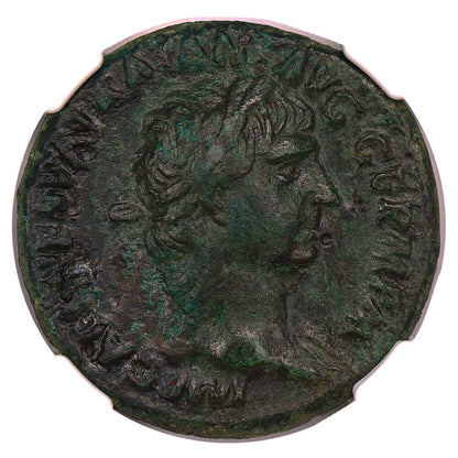 Ancient Roman: Trajan (AD 98-117) AE As NGC VF