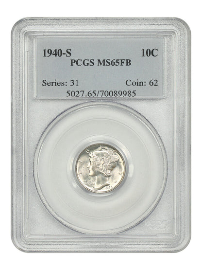 1940-S 10C PCGS MS65FB - Mercury Dime