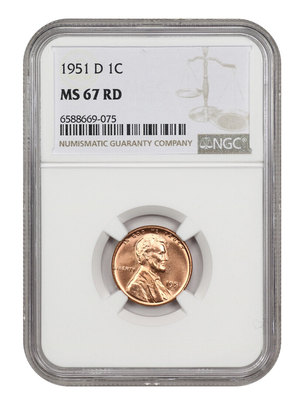 1951-D 1C NGC MS67RD