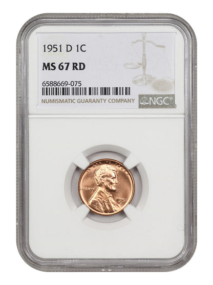 1951-D 1C NGC MS67RD