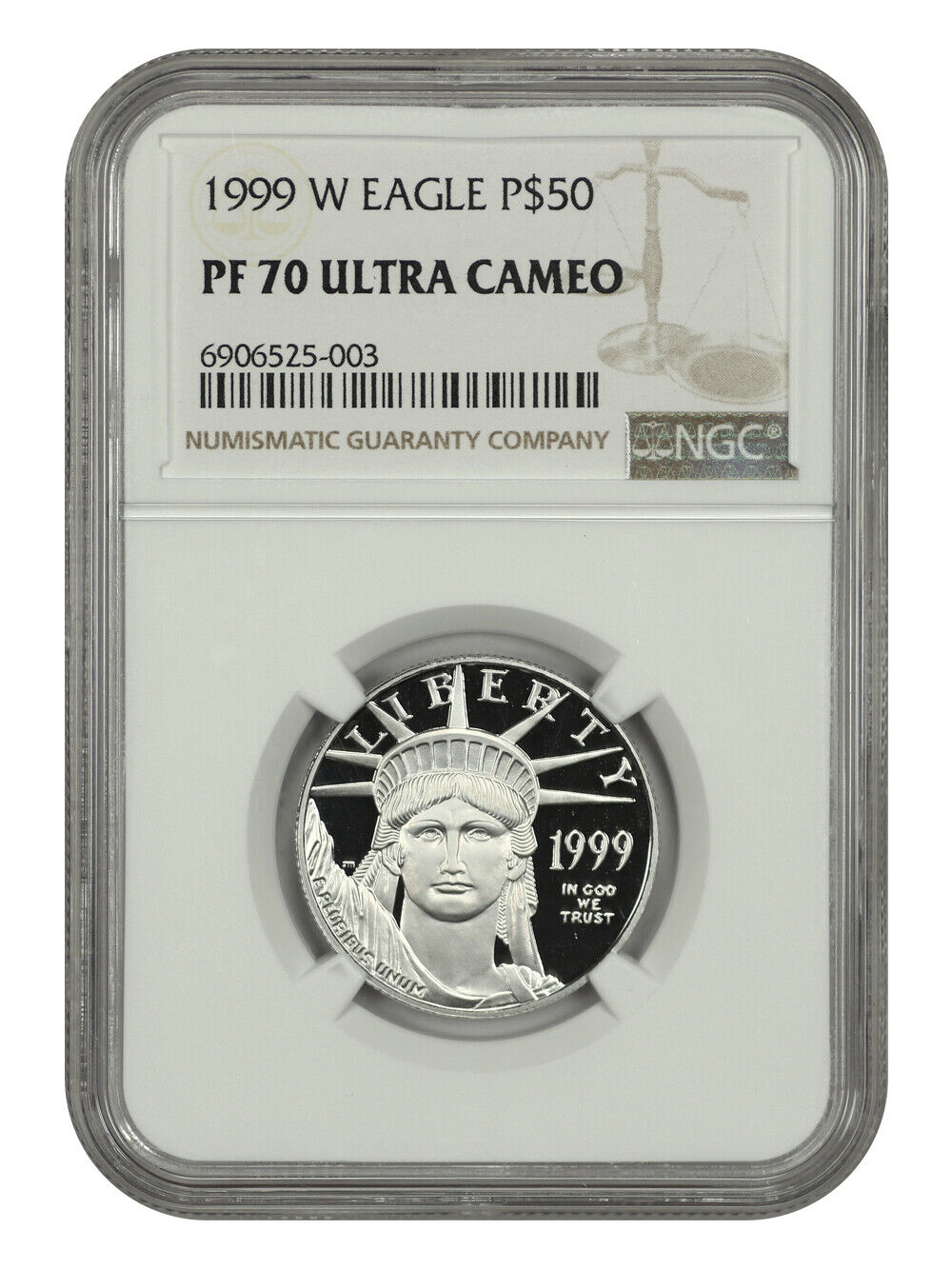 1999-W $50 Statue of Liberty NGC PR70DCAM - $50 Platinum Eagles