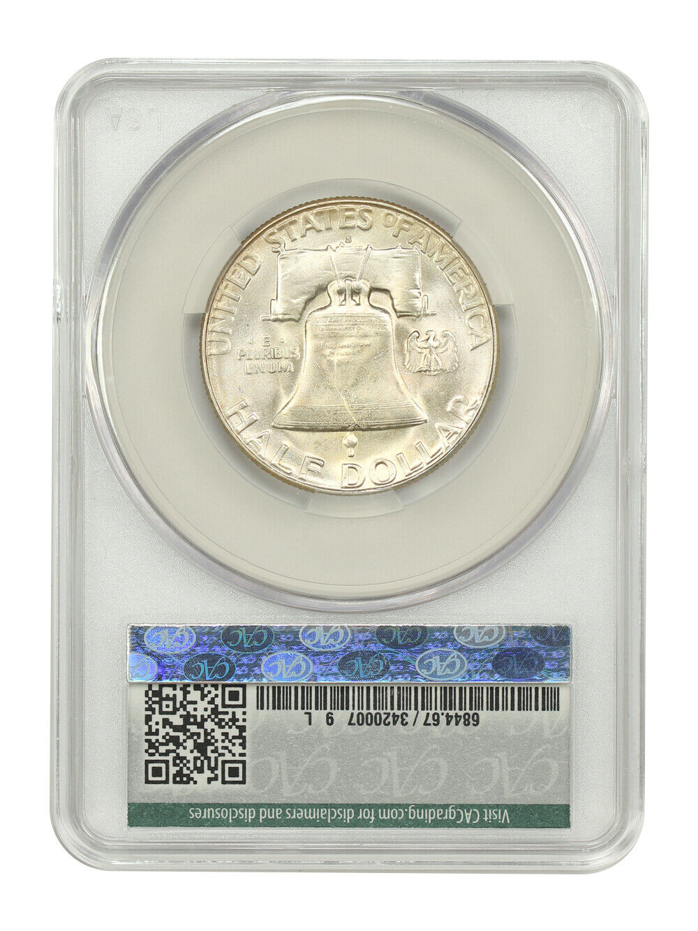 1954-S 50C CACG MS67 ex: D.L. Hansen - Franklin Half Dollar