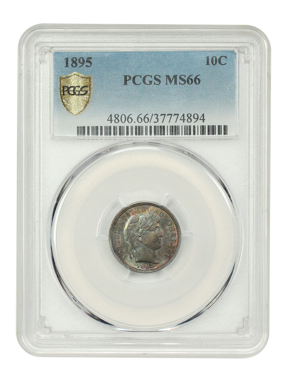 1895 10C PCGS MS66 - Barber Dime - Key Date P-Mint