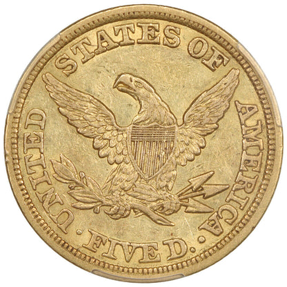 1843 $5 PCGS AU50 - Liberty Head $5