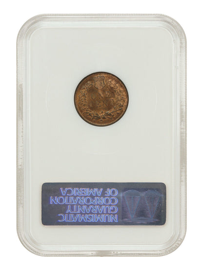 1876 1C NGC MS65RB (OH) - Indian Cent - Better Date