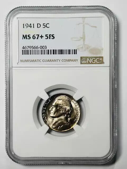 1941 D Nickel Jefferson NGC MS-67+ 5 FS