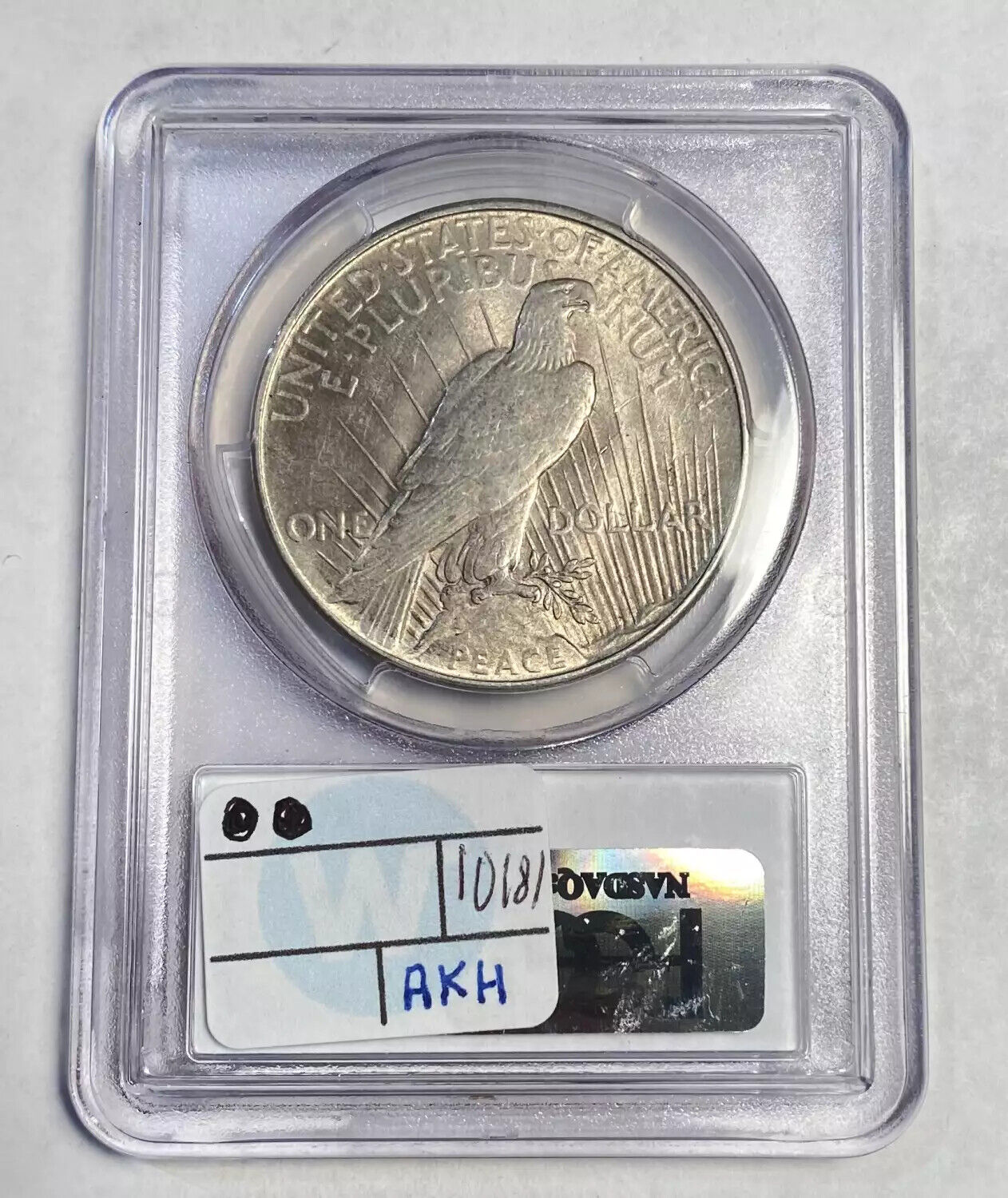 1922 P  Peace Silver Dollar PCGS AU-55   VAM 1F - Field Break - Top 50