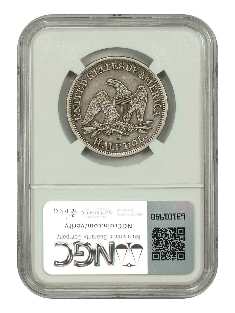 1857-S 50C NGC XF45 - Liberty Seated Half Dollar - Key Date Seated Half