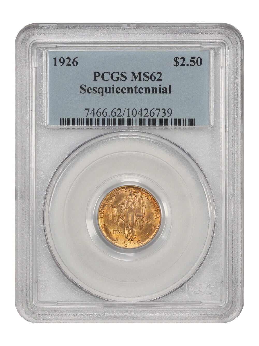 1926 $2.50 Sesquicentennial PCGS MS62