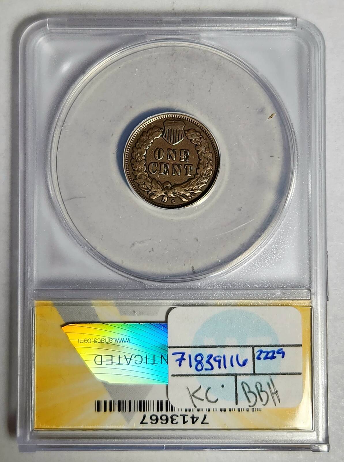 1908 S Small Cents Indian Head ANACS F-12